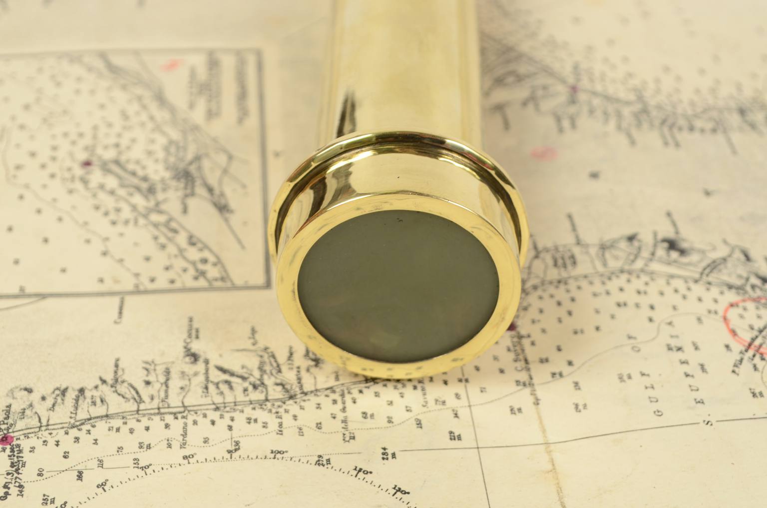Caleidoscopio Vintage Fatto A Mano In Ottone Inciso Con Sfera Intercambiabile - Oggetto D'Arte Decorativo - 4