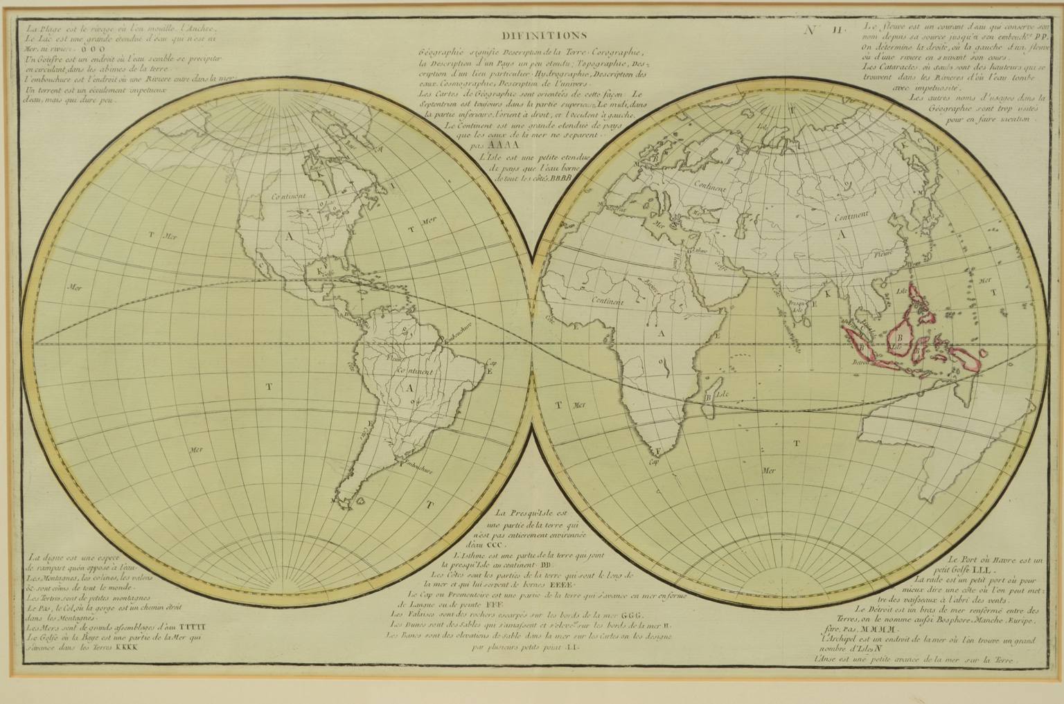 Antique globes-world maps/608-Antique geographic map