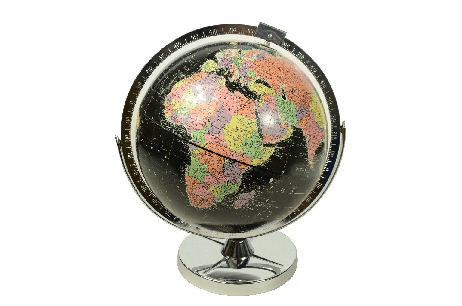 Antique globes-world maps/8148-Black Terrestrial Globe
