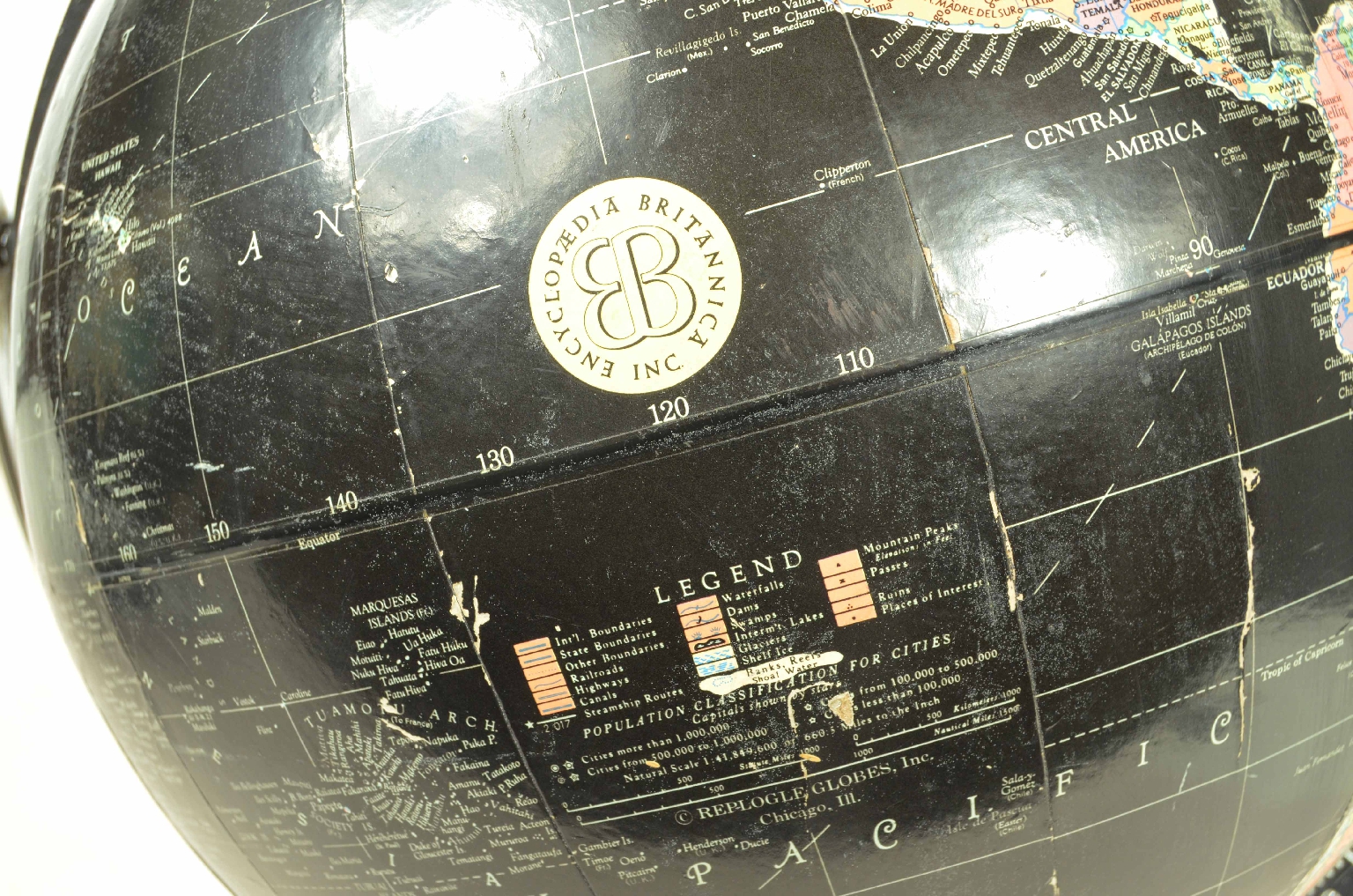 Antique globes-world maps/8148-Black Terrestrial Globe