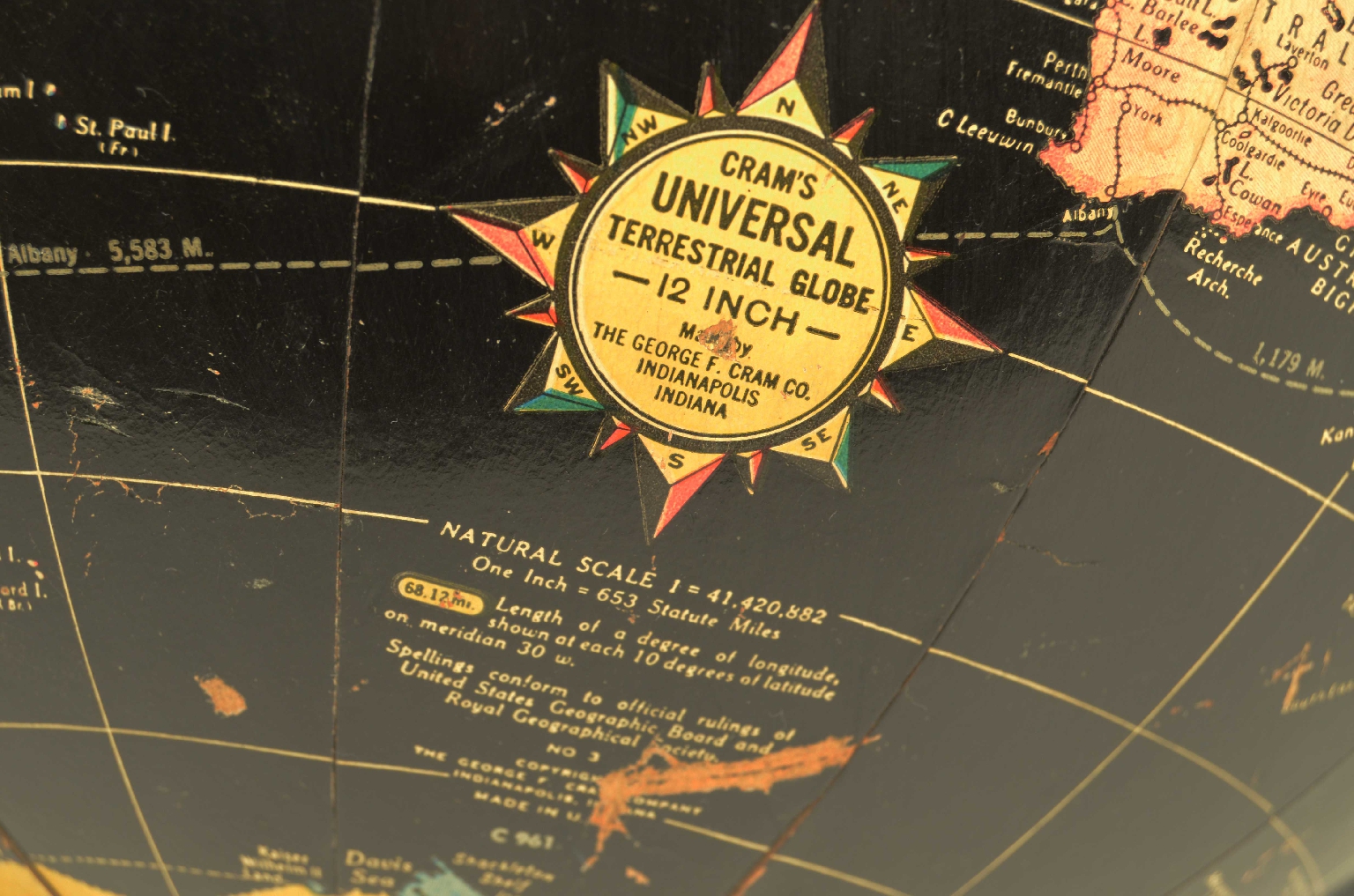 Antique globes-world maps/8334-Terrestrial Globe