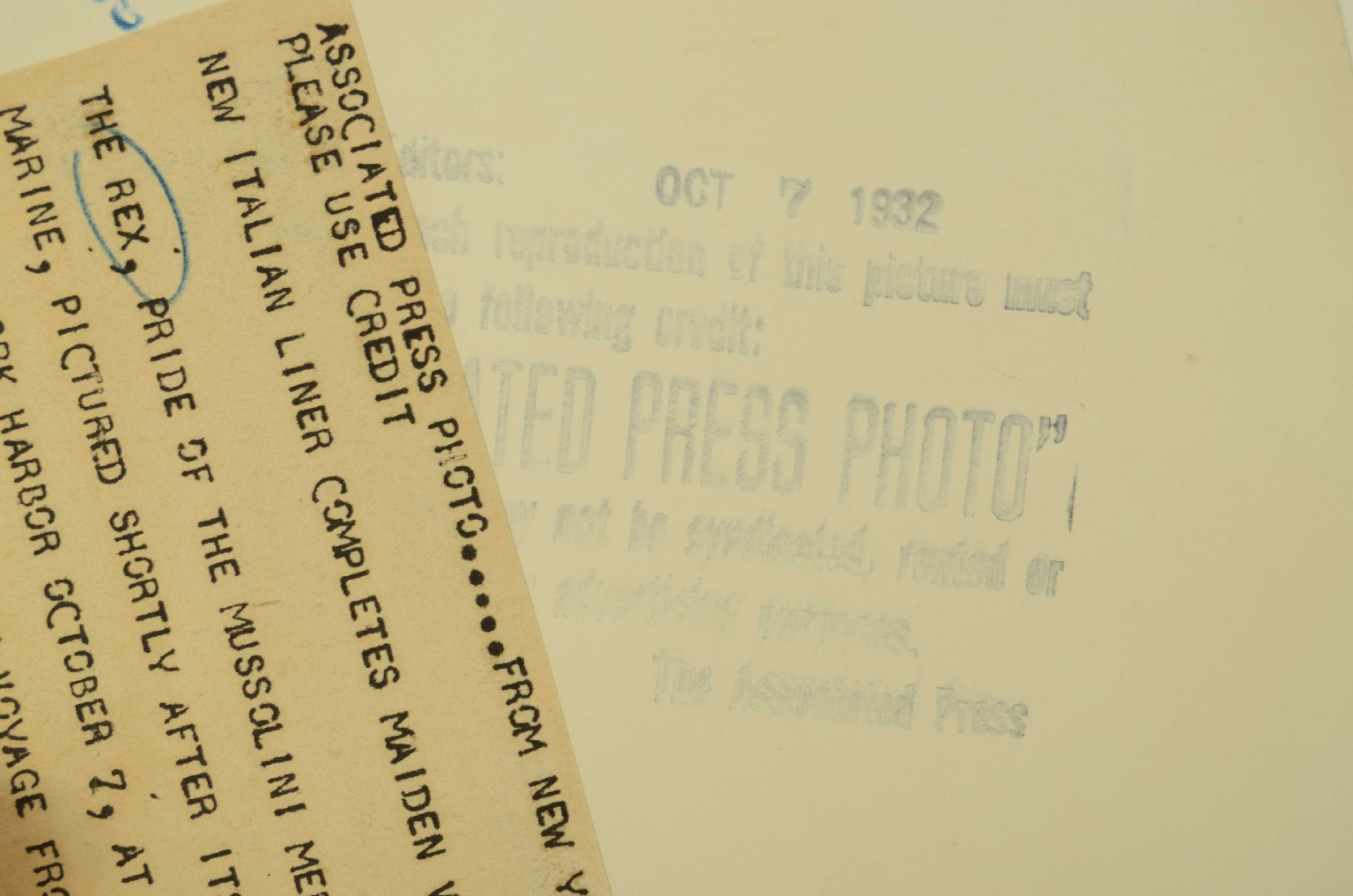 Transatlantico REX/R140-Foto Viaggio Inaugurale 