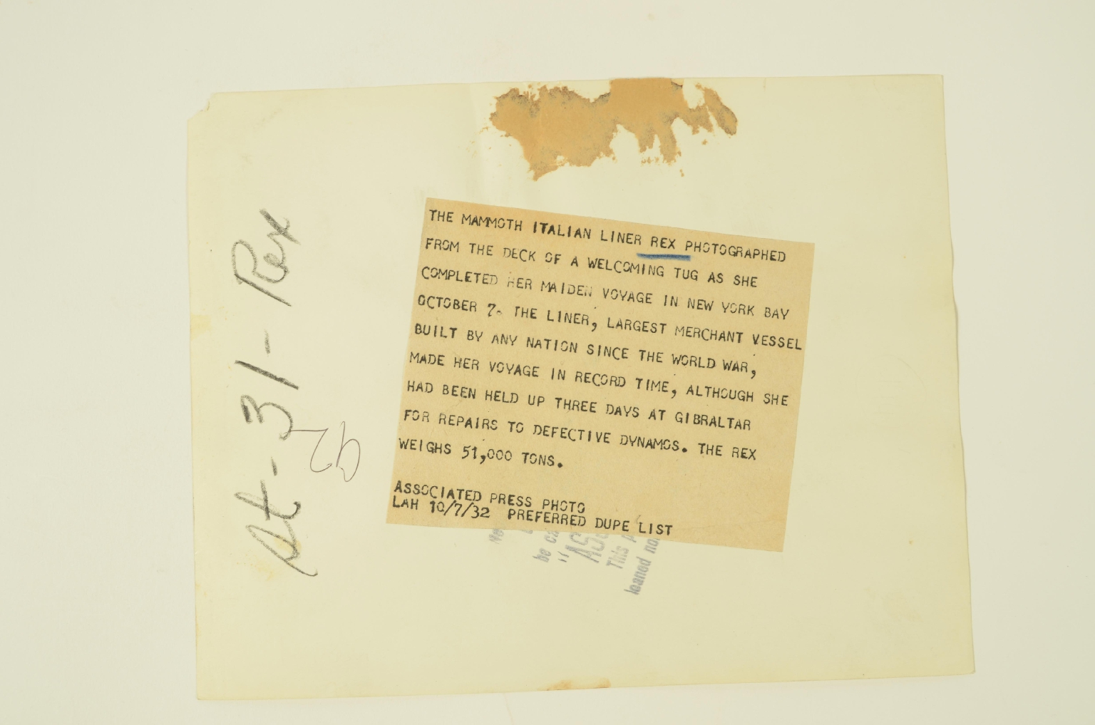 Transatlantico REX/R144-Foto Transatlantico REX