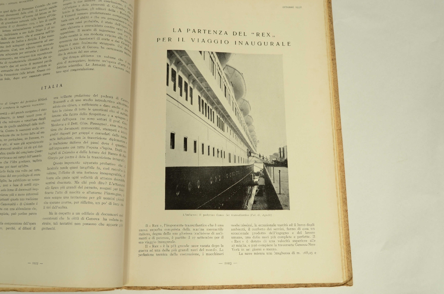 Transatlantico REX/R166-Rivista Municipale Genova
