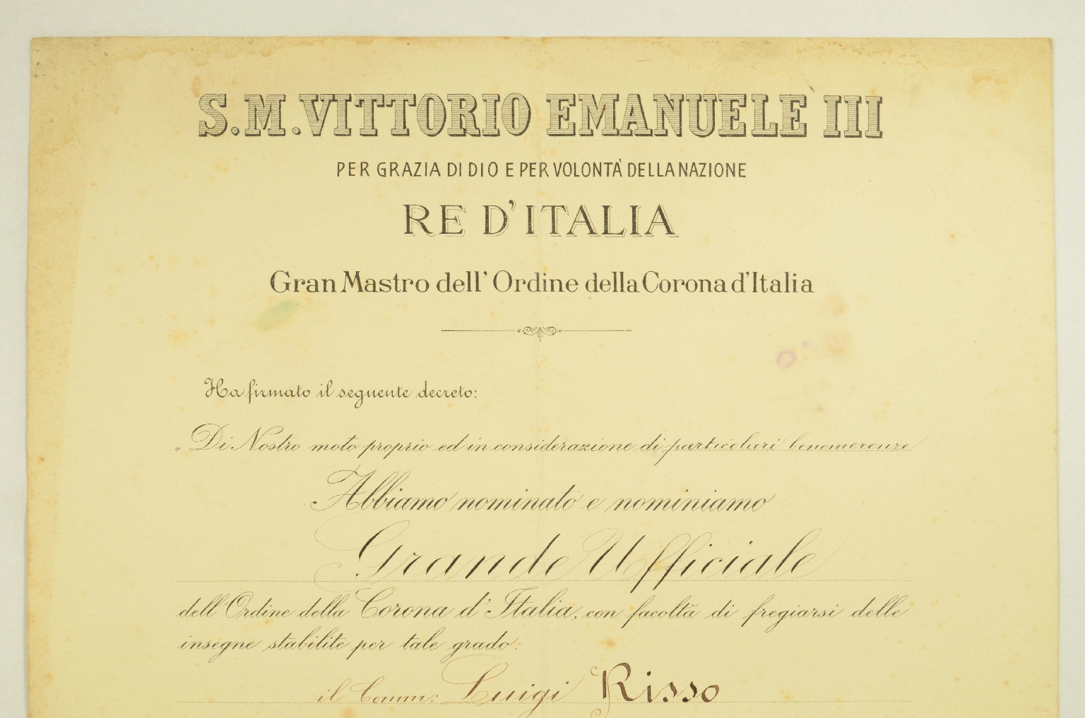 Transatlantico REX/R186-Onorificenza 