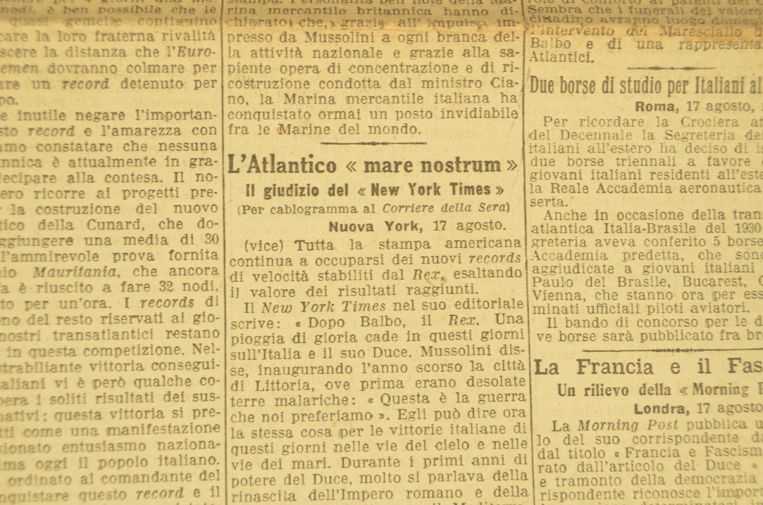 Transatlantico REX/R191-Corriere Della Sera 1933