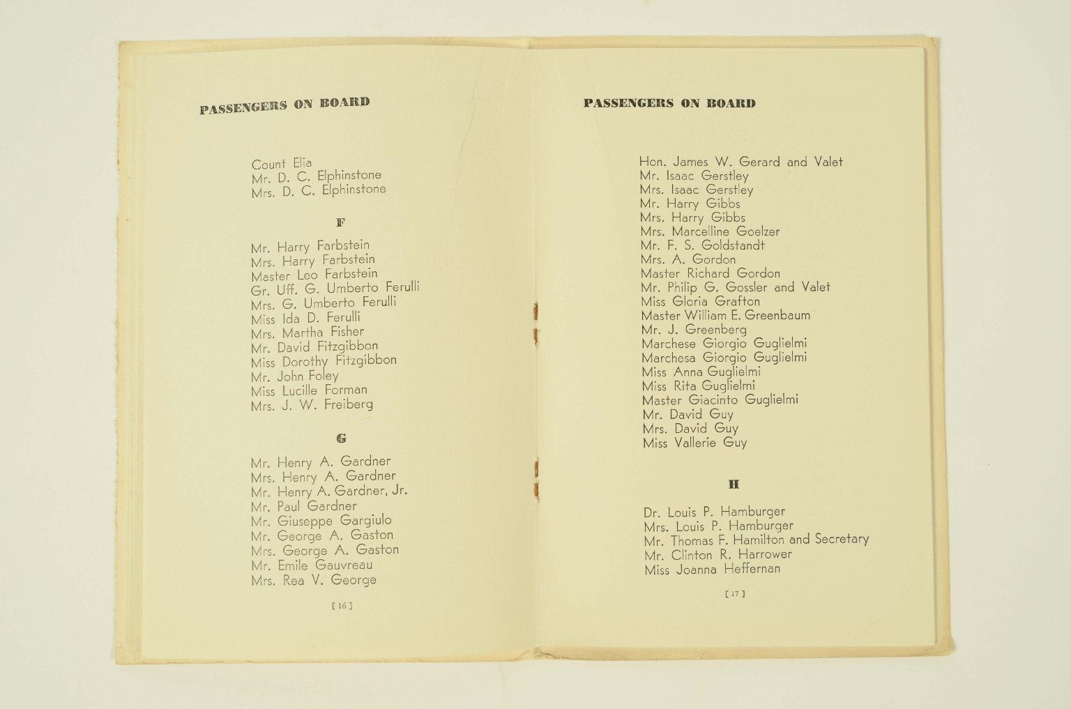 SS REX/R300-Passenger List