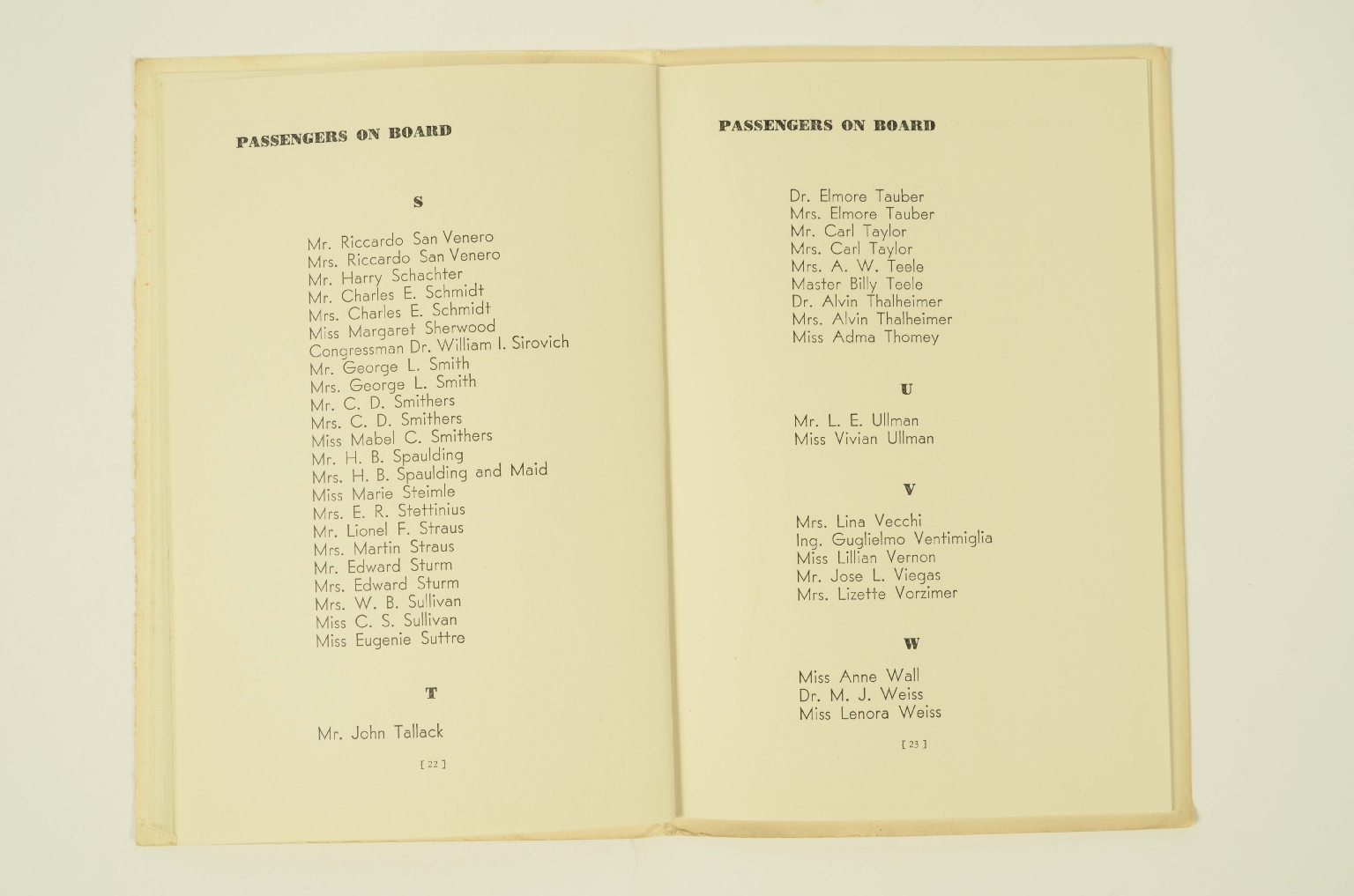 Transatlantico REX/R300-Lista Passeggeri