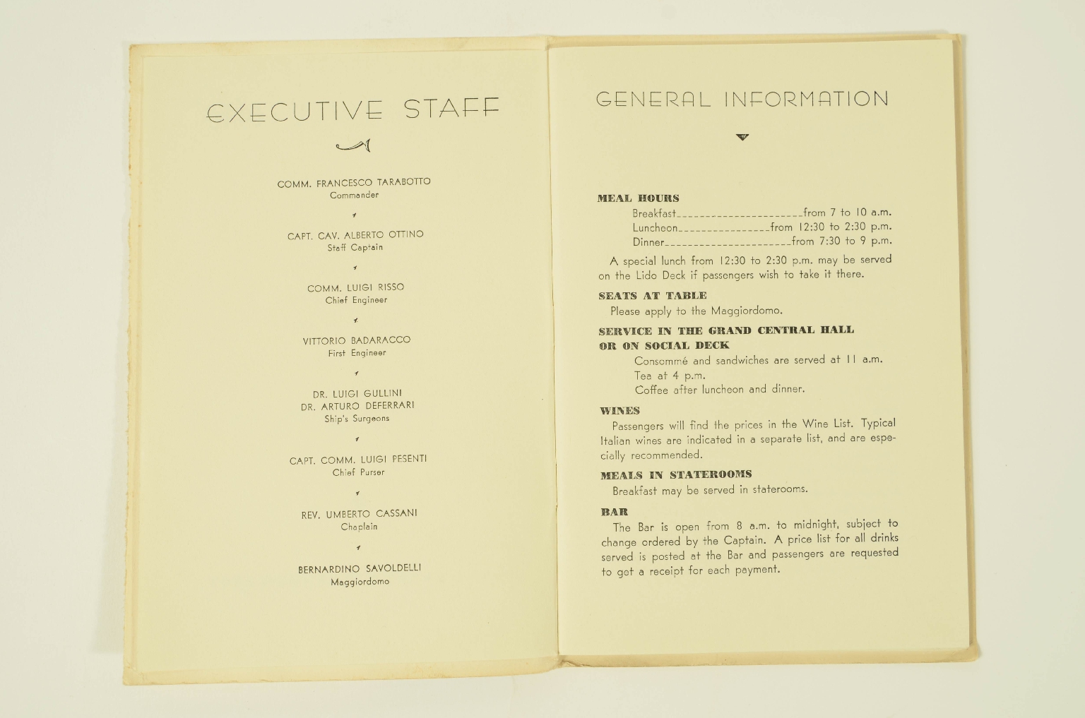 SS REX/R300-Passenger List