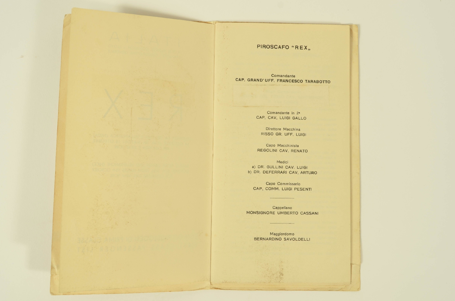 SS REX/R301-Passenger List