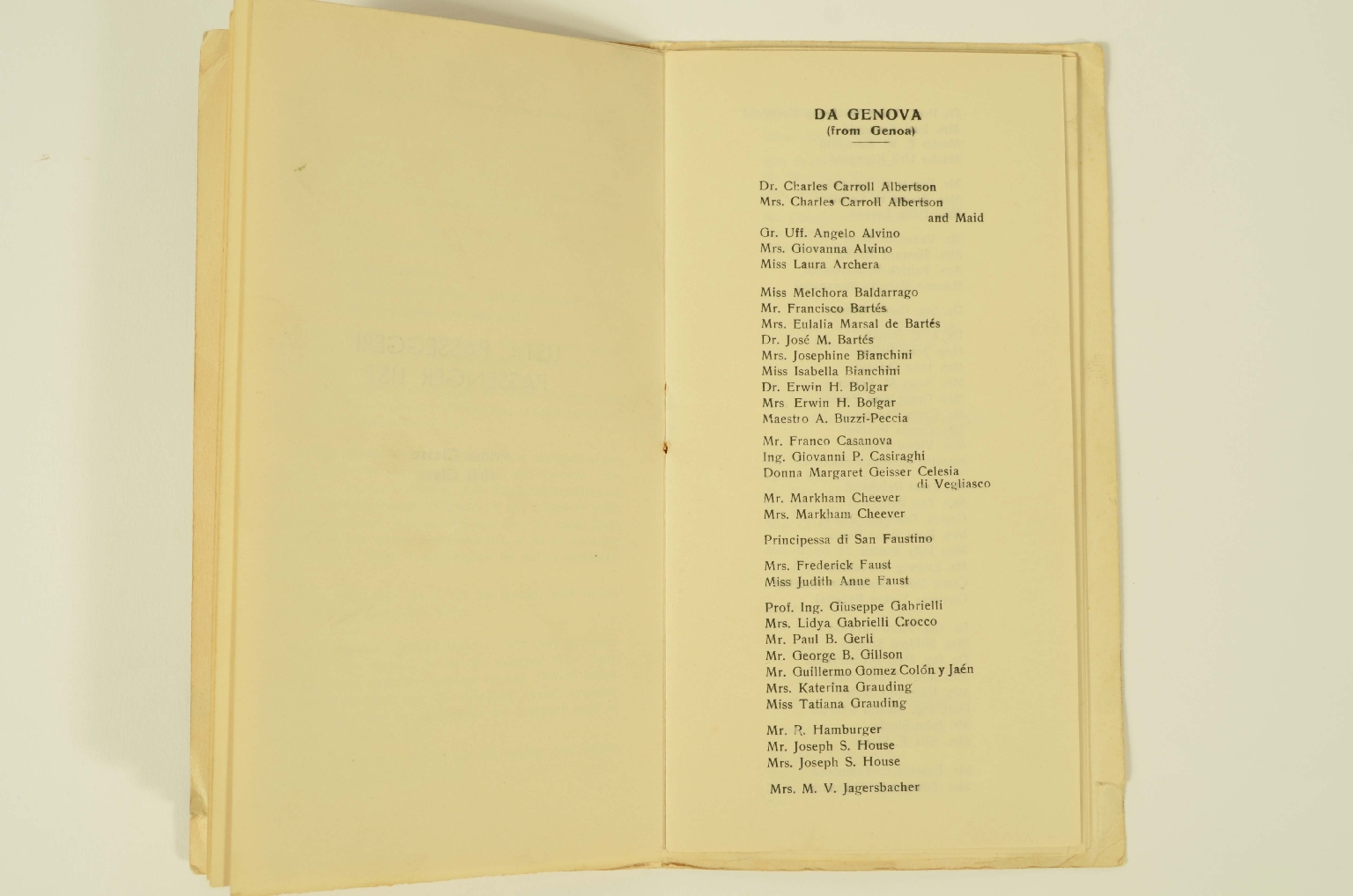 SS REX/R301-Passenger List