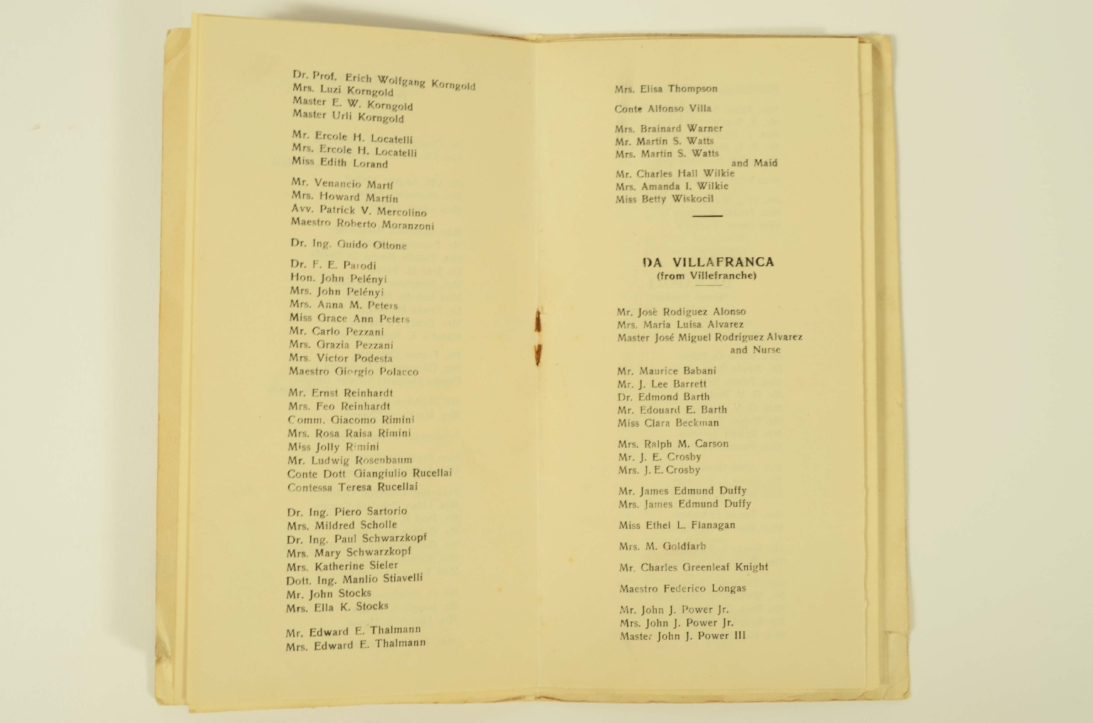 Transatlantico REX/R301-Lista Passeggeri 