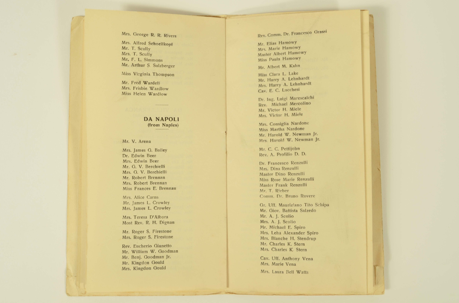 Transatlantico REX/R301-Lista Passeggeri 