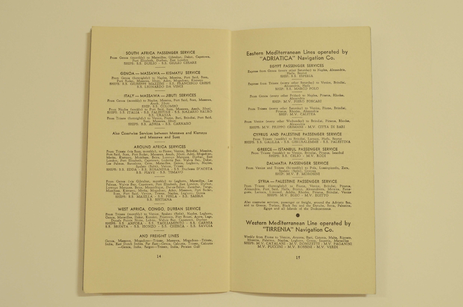 Transatlantico REX/R305-Lista Passeggeri