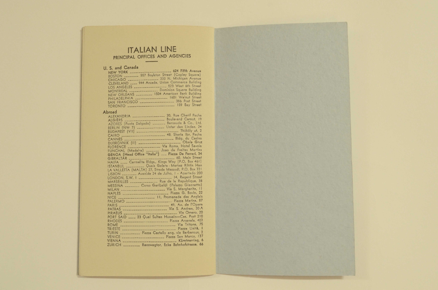 Transatlantico REX/R305-Lista Passeggeri