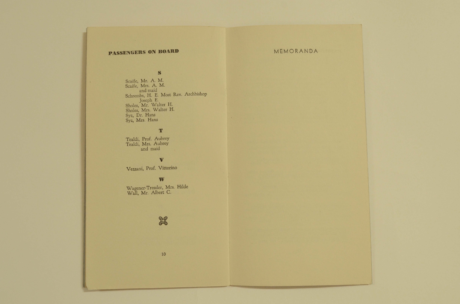 Transatlantico REX/R305-Lista Passeggeri