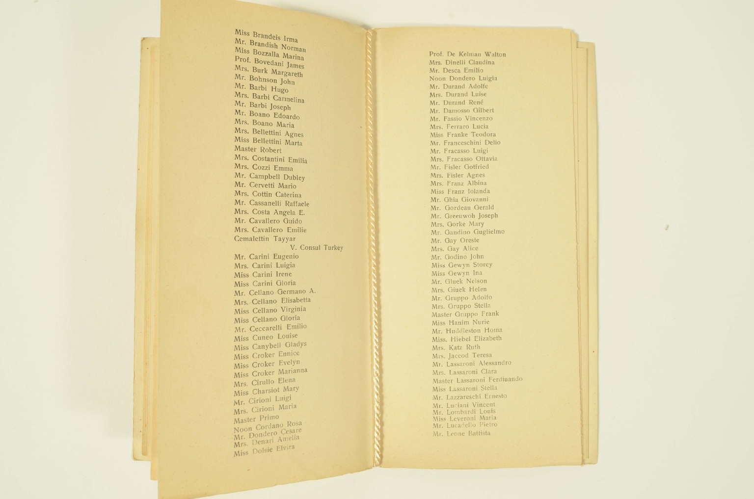 SS REX/R307-Passenger List