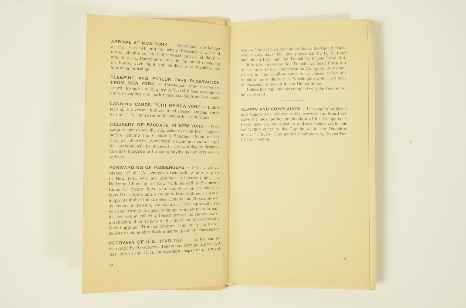 Transatlantico REX/R307-Lista Passeggeri