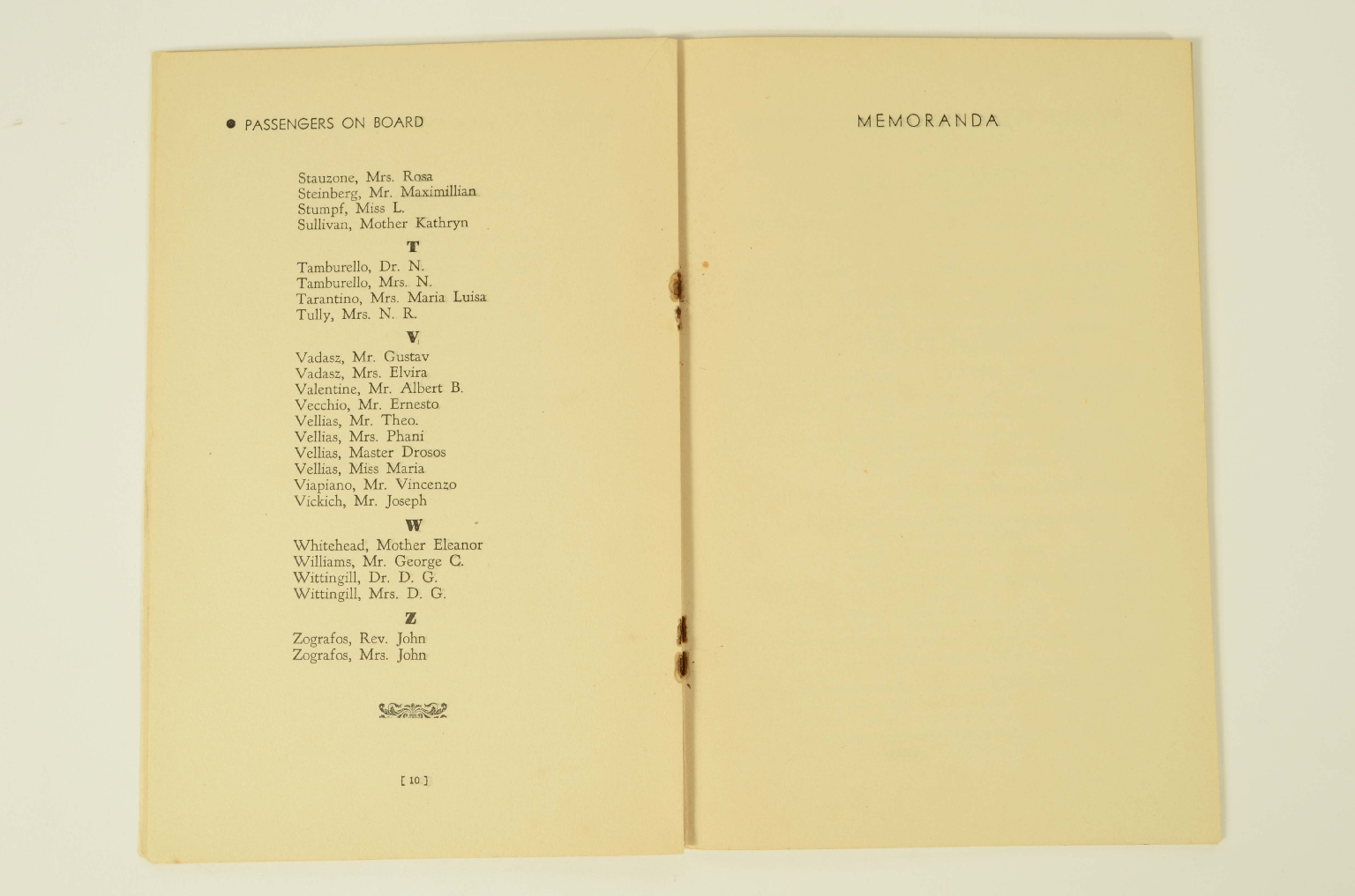 SS REX/R312-Passenger List
