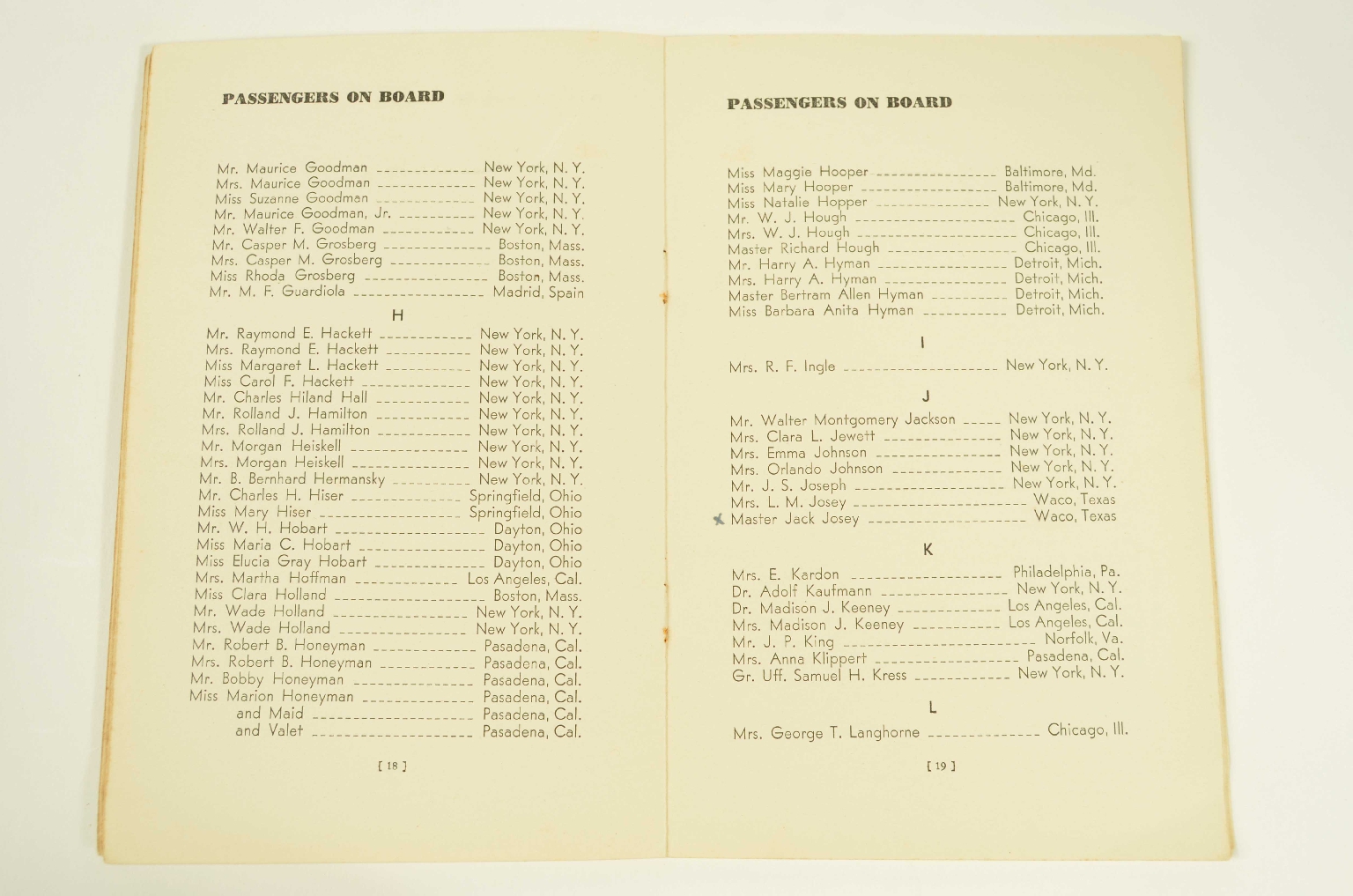 SS REX/R314a-Passenger List