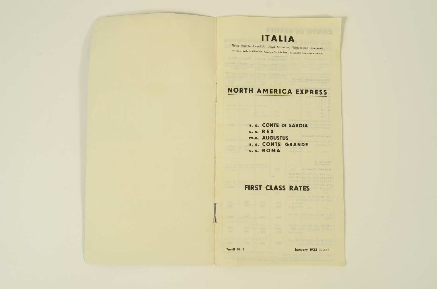 Transatlantico REX/R365-Listino Prezzi