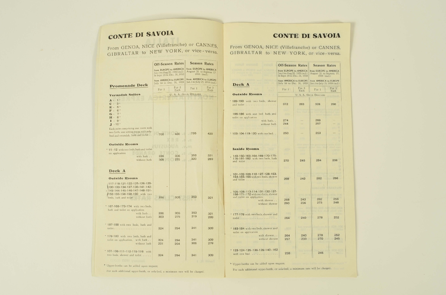 SS REX/R365-Price List