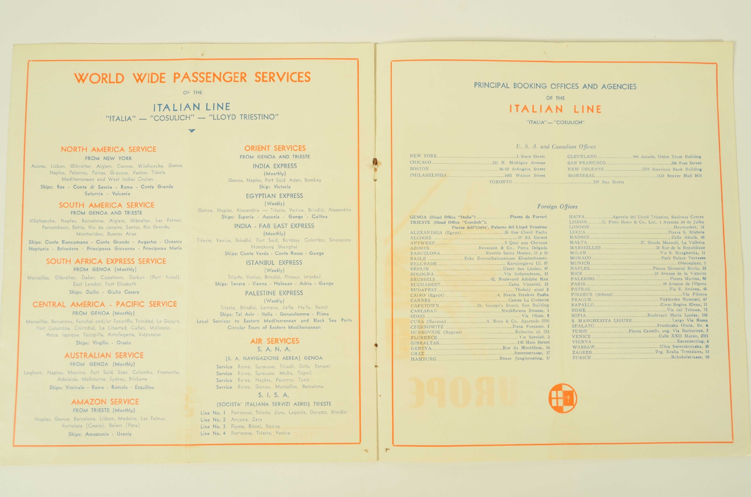 SS REX/R374-Cruise Schedule