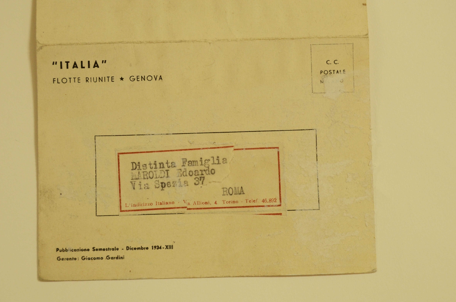 Transatlantico REX/R383-Programma Crociere