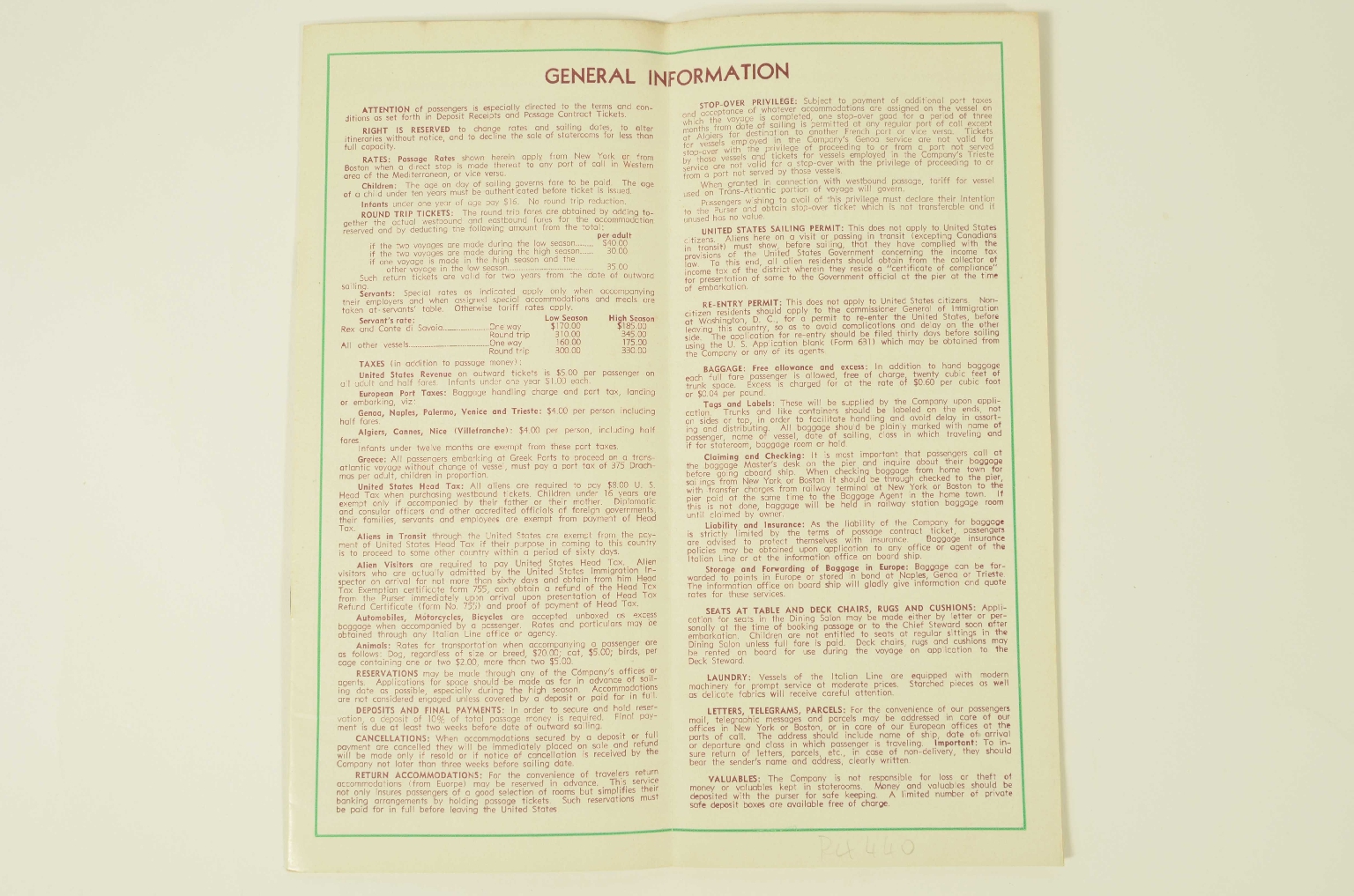 Transatlantico REX/R396-Brochure