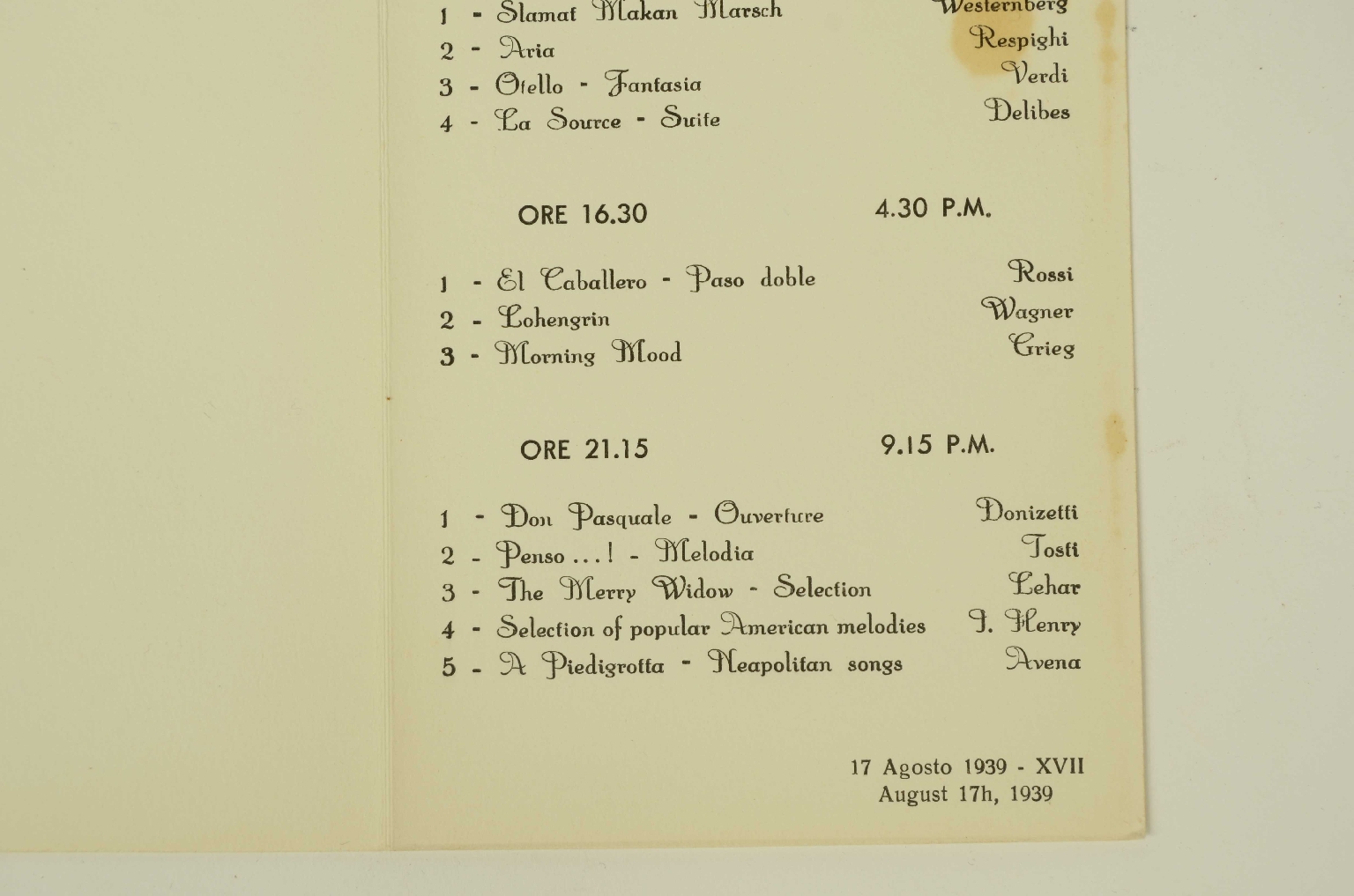 Transatlantico REX/R566-Programma Musicale 