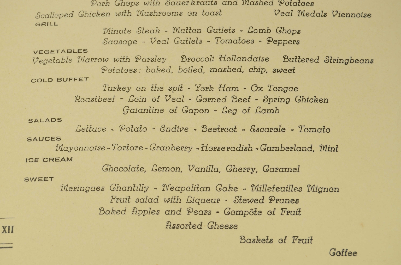 Transatlantico REX/R573-Menu Prima Classe