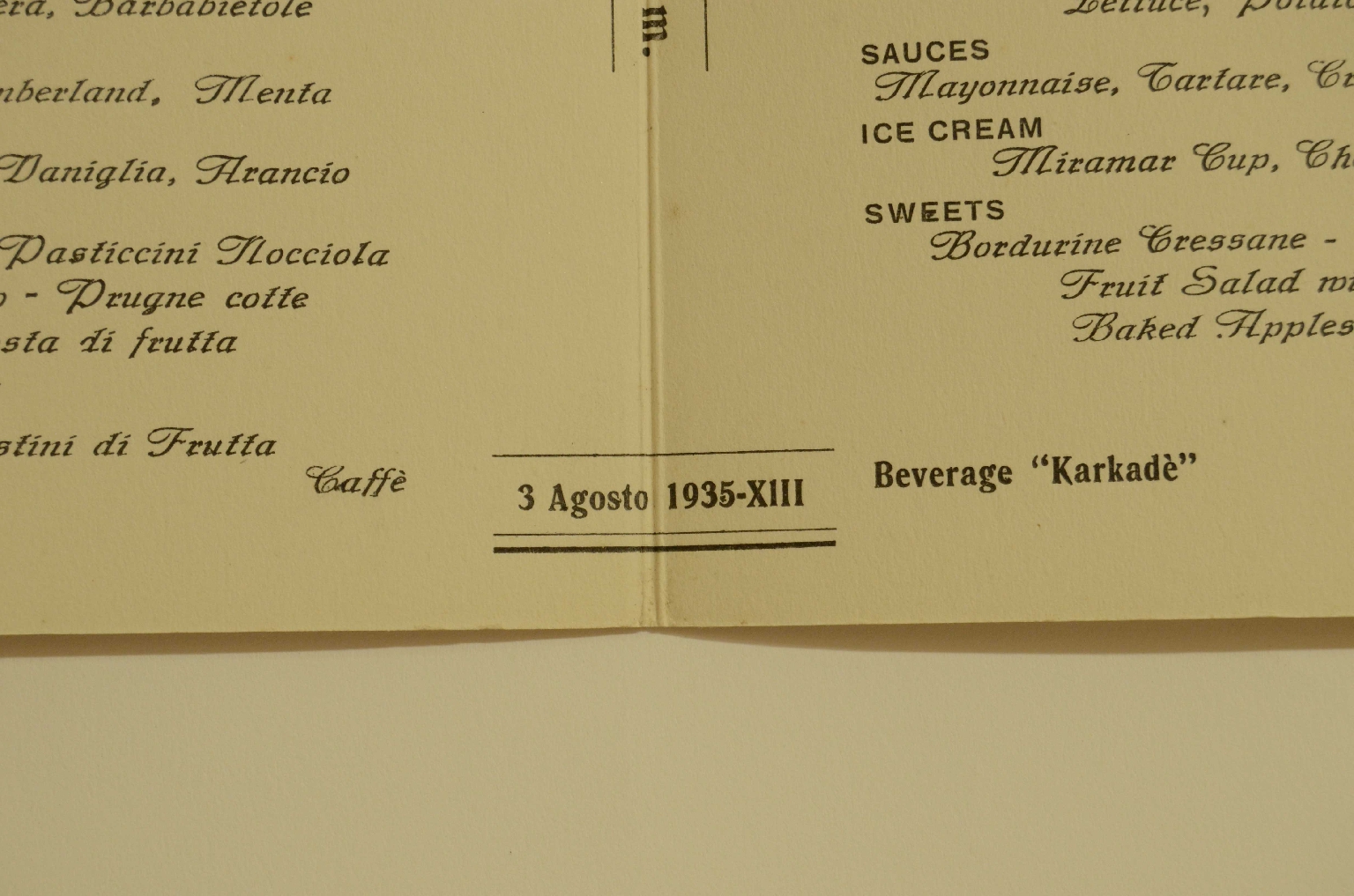 Transatlantico REX/R578-Menu del 1935