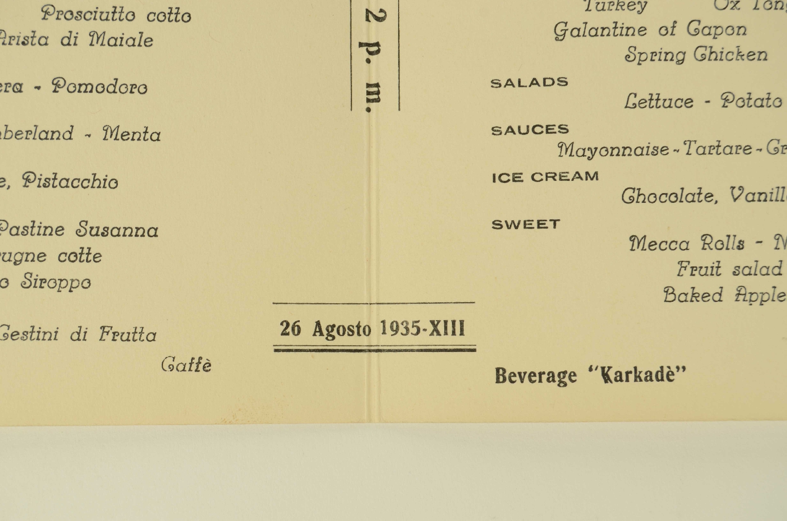 SS REX/R580a-Menu First Class