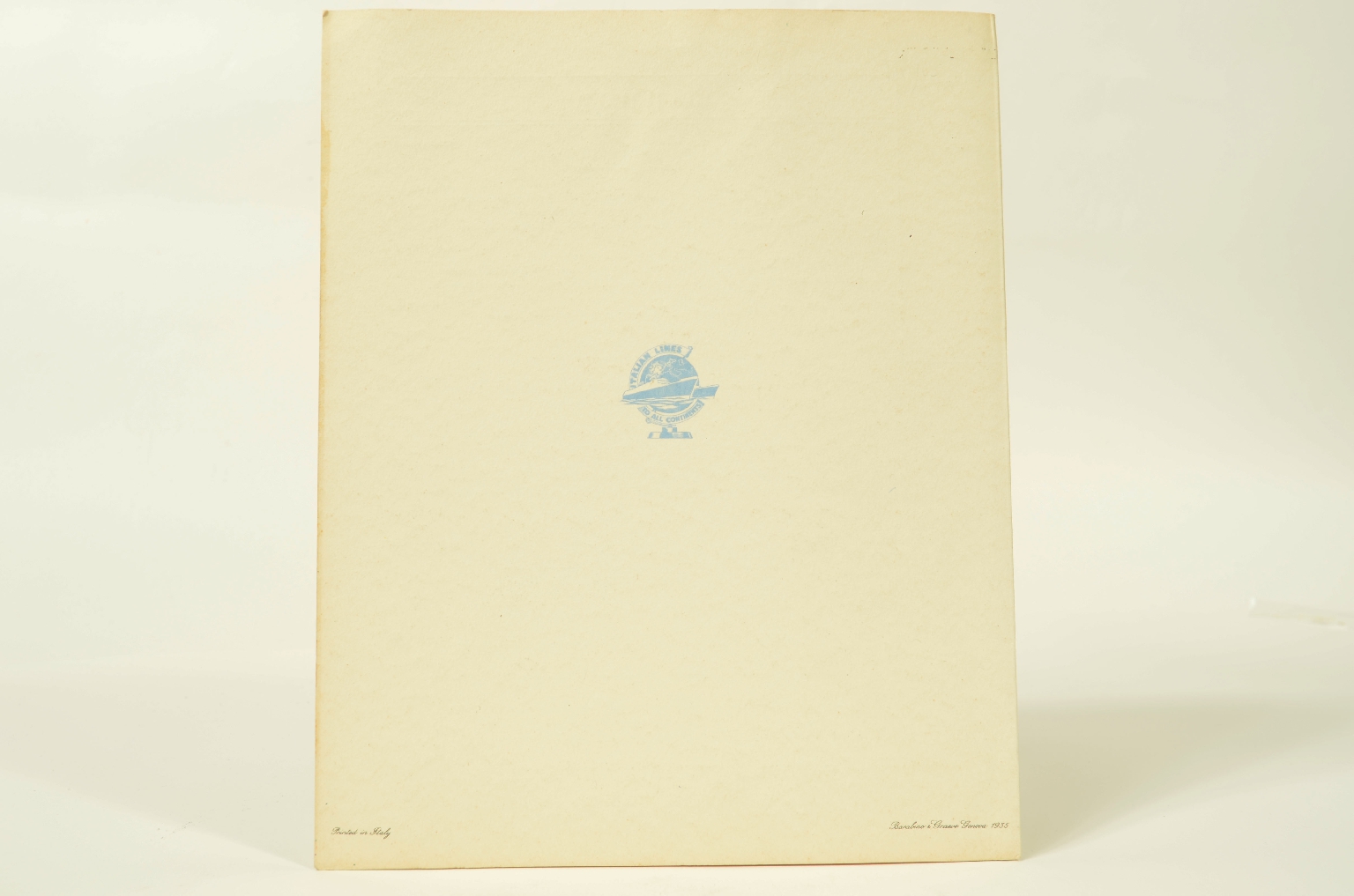 Transatlantico REX/R581-Menu Prima Classe