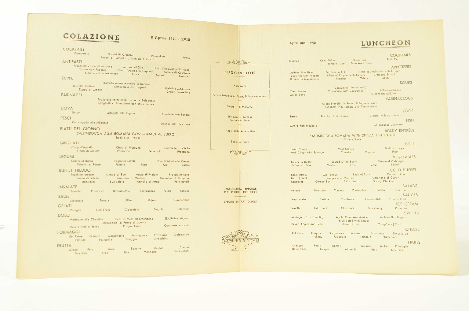 Transatlantico REX/R597-Menu Prima Classe REX