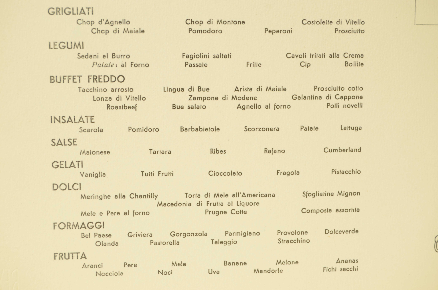 Transatlantico REX/R597-Menu Prima Classe REX