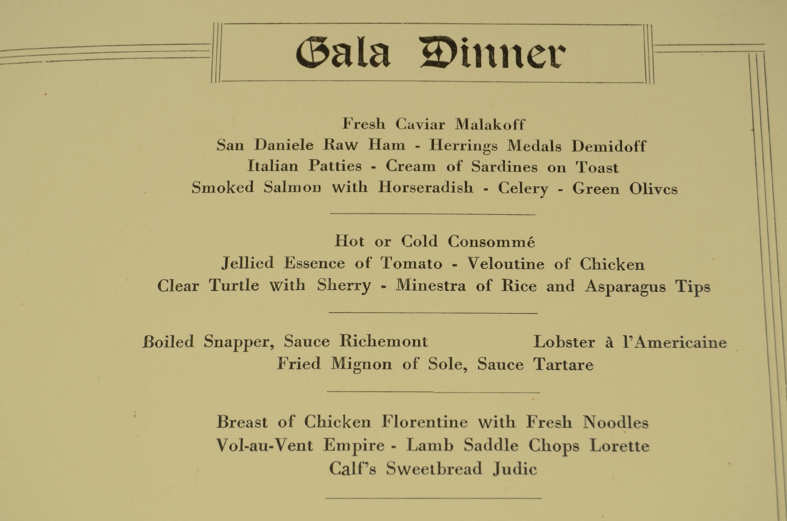 Transatlantico REX/R600-Menu Aprile 1940