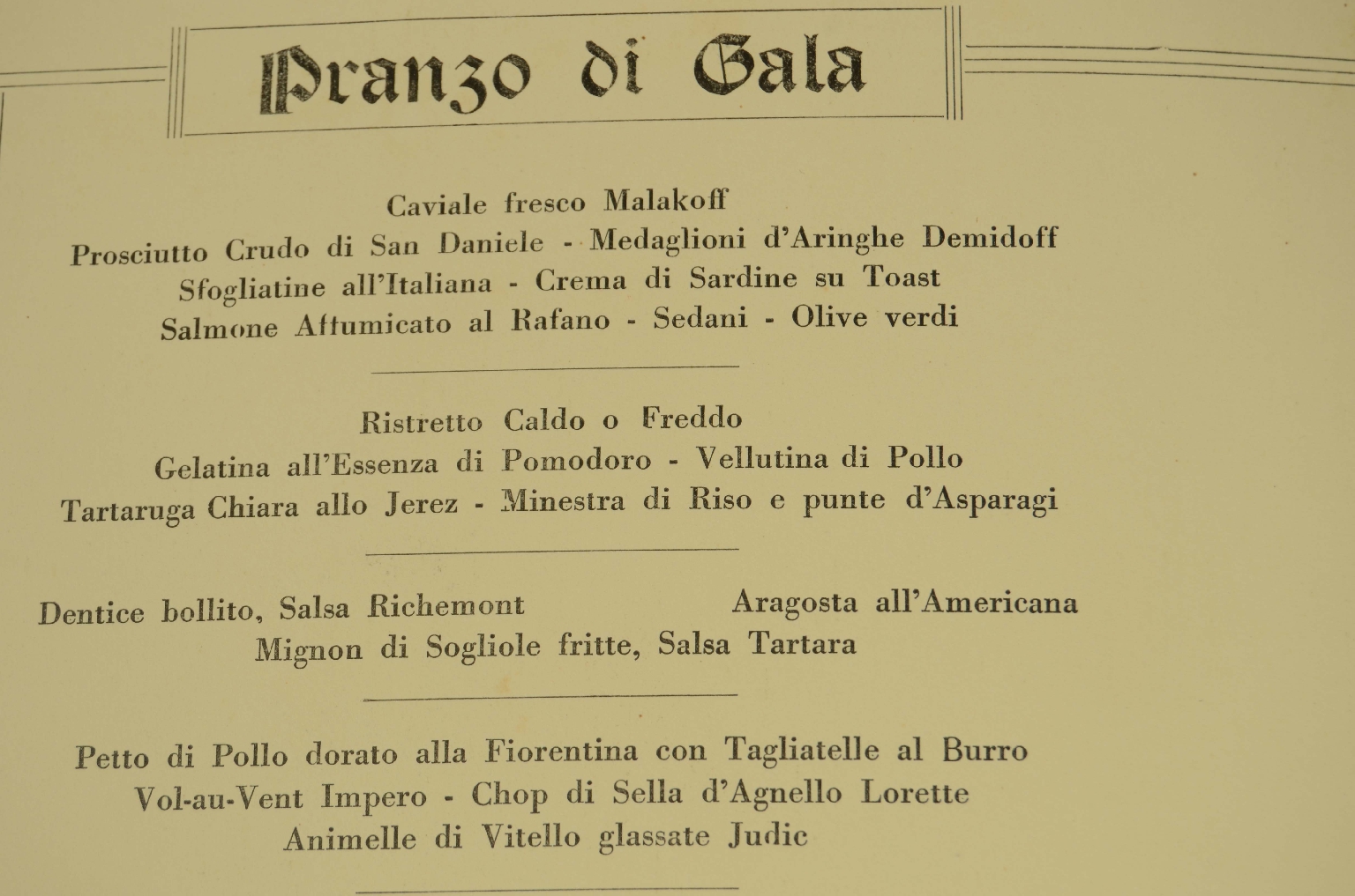 SS REX/R600-Menu for April 1940