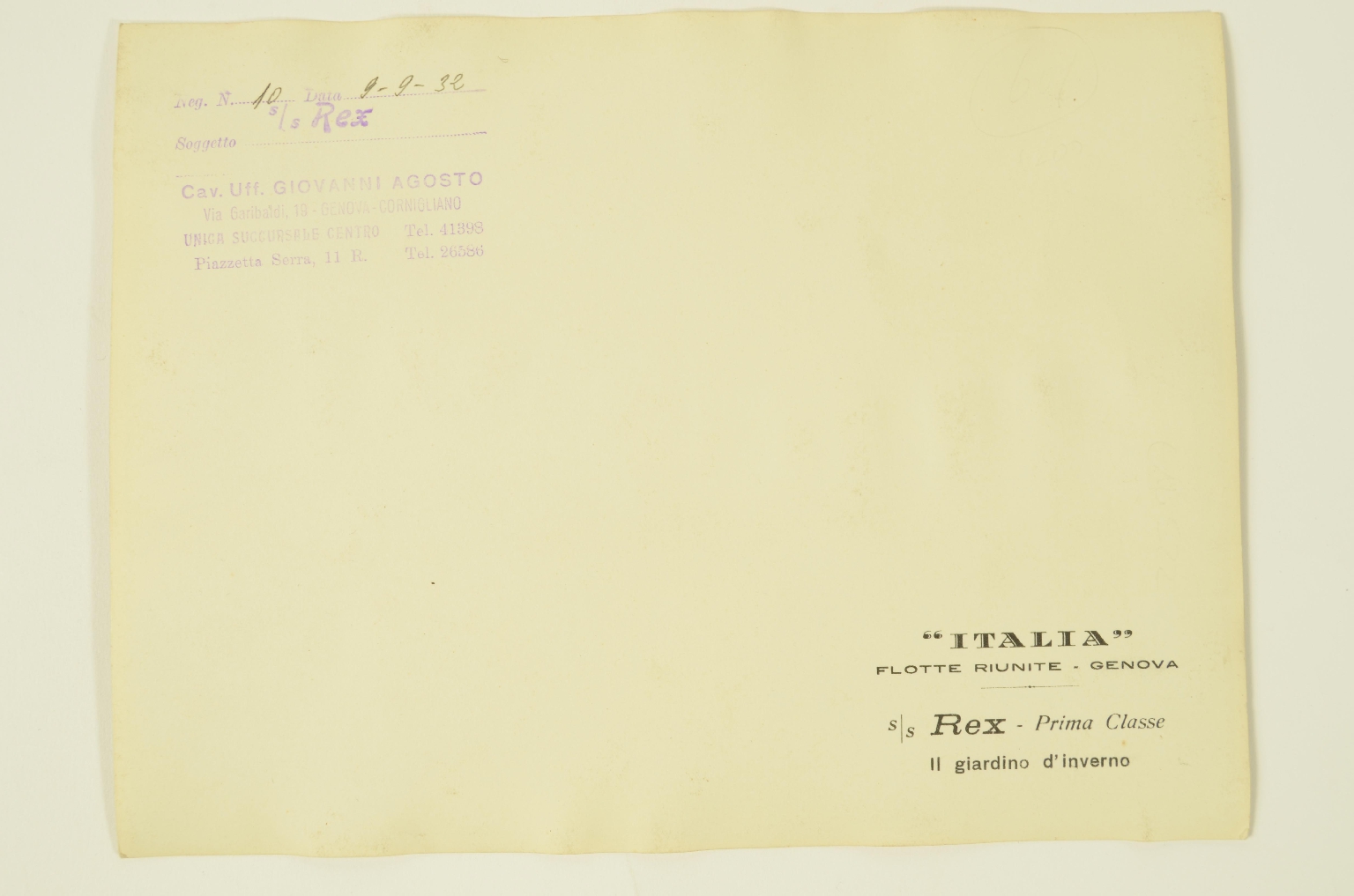 Transatlantico REX/R601-Foto Giardino Inverno