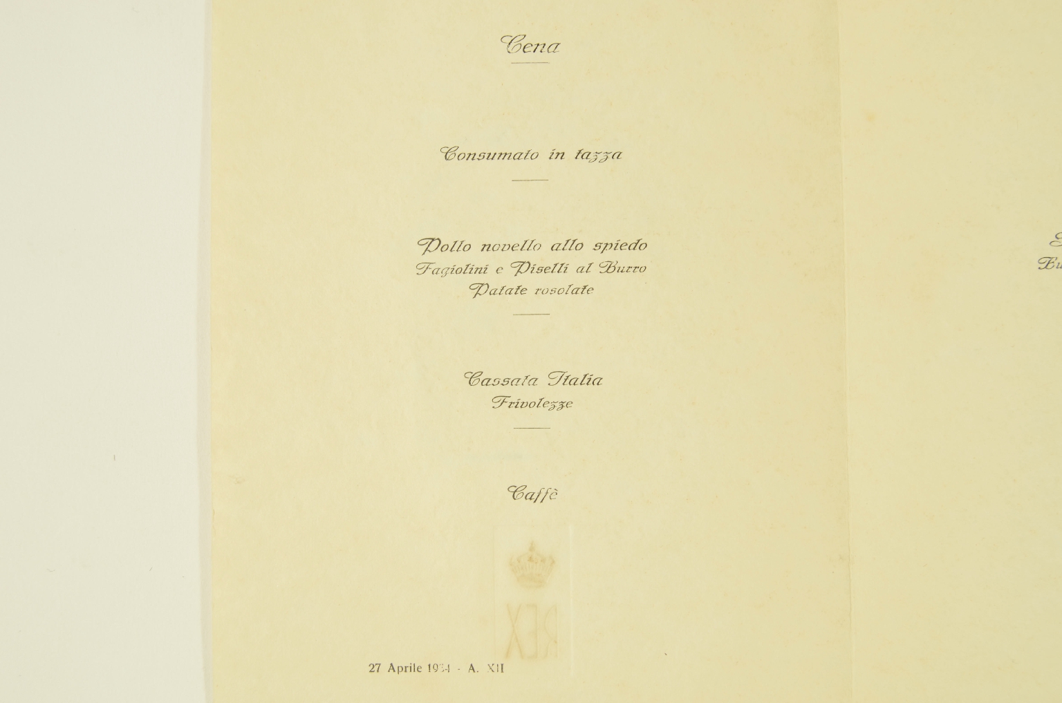 Transatlantico REX/R648-Menu Transatlantico REX