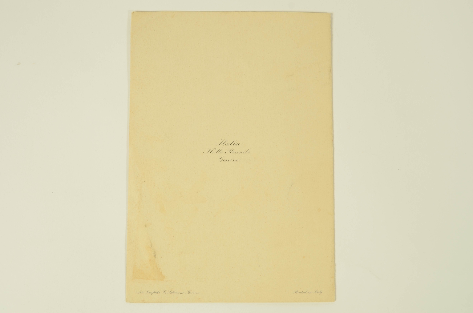 Transatlantico REX/R679-Menu Classe Turistica