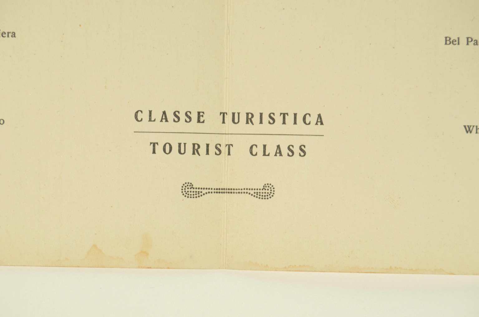Transatlantico REX/R693-Menu Classe Turistica