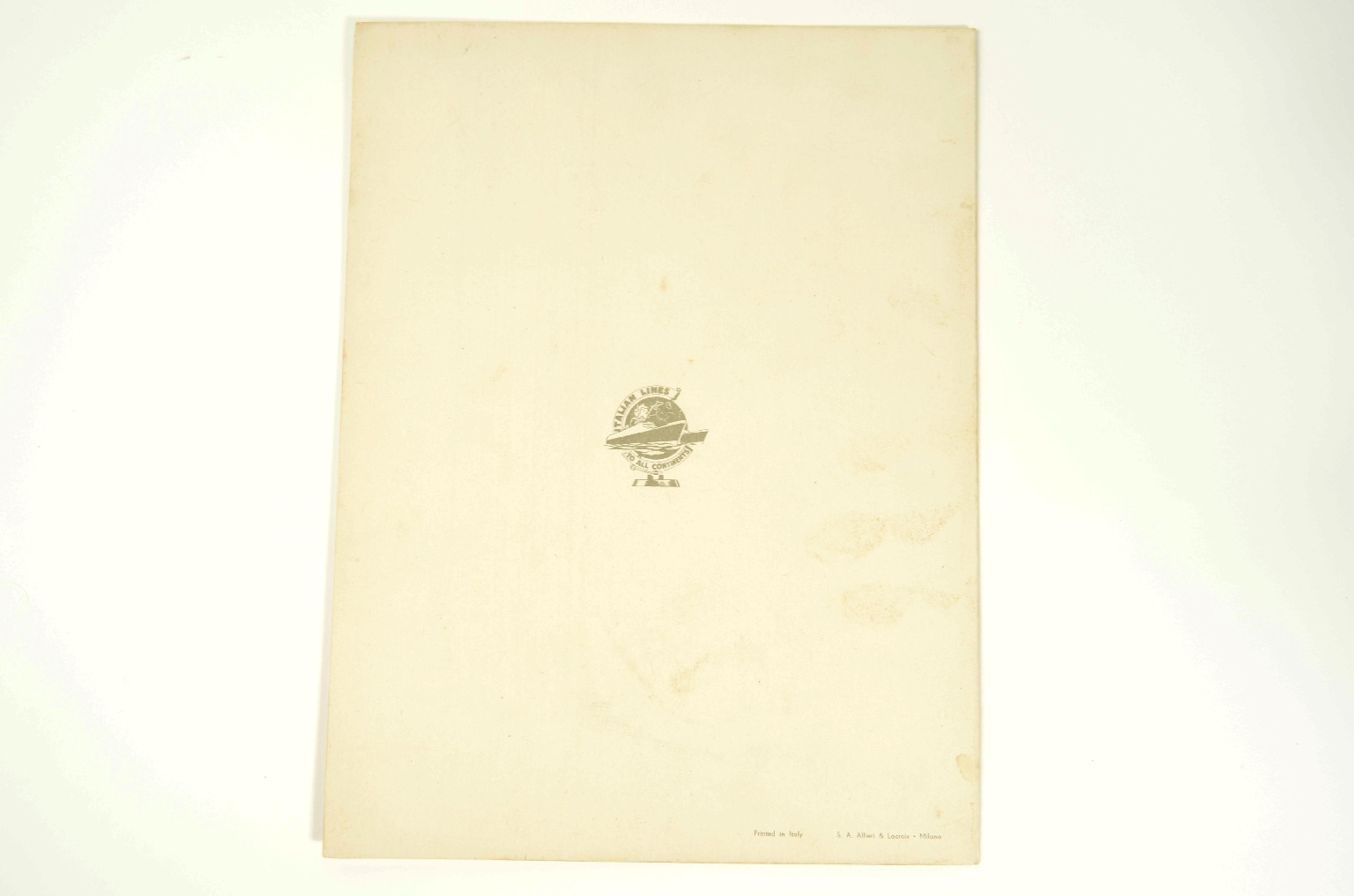 Transatlantico REX/R693-Menu Classe Turistica