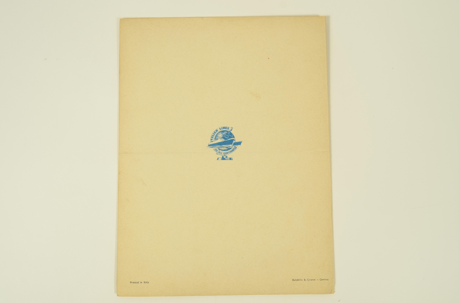 SS REX/R700-Tourist Class Menu