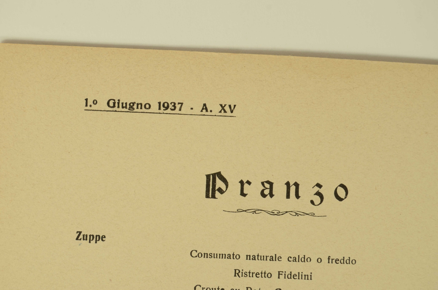 Transatlantico REX/R700-Menu Classe Turistica