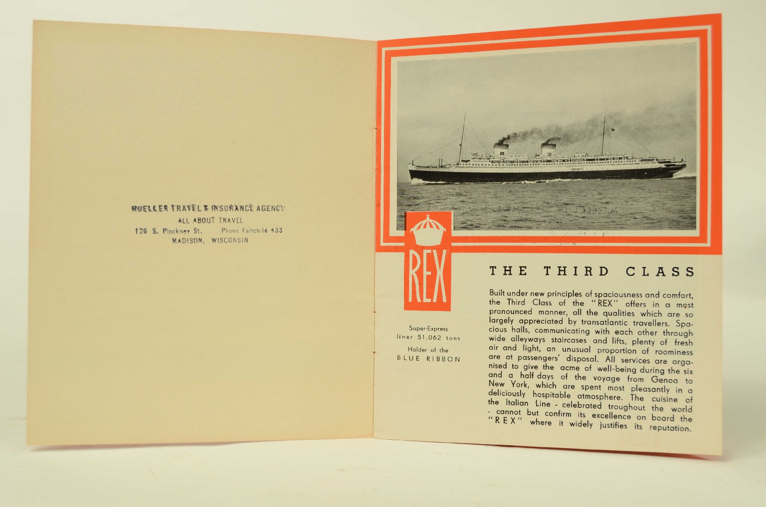 Transatlantico REX/R724-Opuscolo Publbicitario