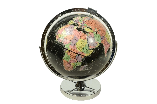 Black Terrestrial Globe
